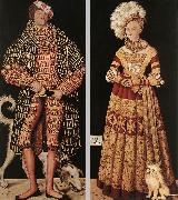 CRANACH, Lucas the Elder Portraits of Henry the Pious, Duke of Saxony and his wife Katharina von Mecklenburg dfg oil on canvas